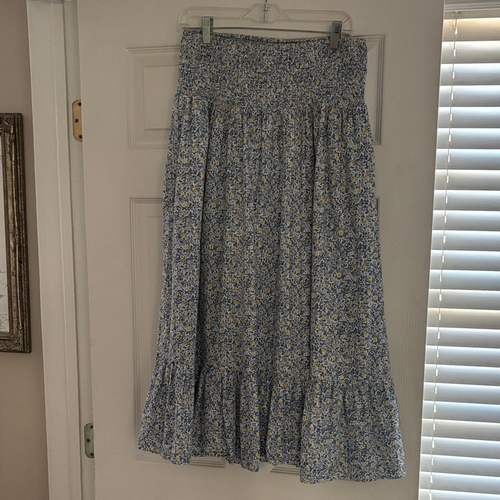 100% cotton smocked waist skirt